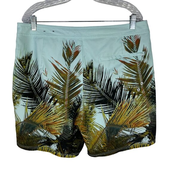 American Eagle Swim Board Shorts Mens Large Palm Tree Drawstring - Picture 2 of 13